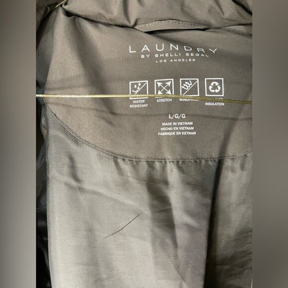 Laundry Front Water Resistant Puffer Jacket with hood Large greenish brown - Picture 2 of 6